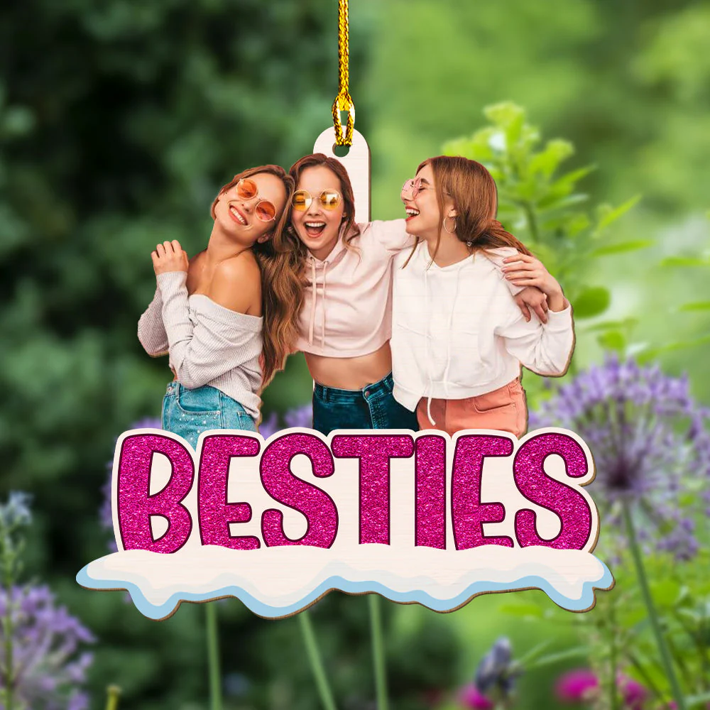 Bestie Together - Personalized Custom Wood Ornament - Image 5
