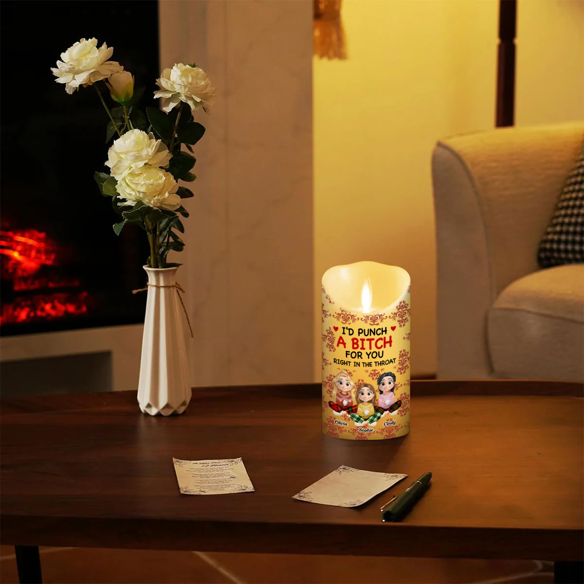 Bestie With Christmas 2025 - Personalized Custom LED Candle - Image 2