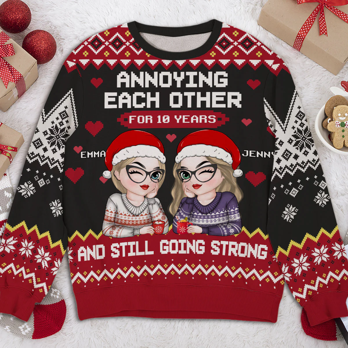 Besties Annoying Each Other - Personalized Custom All-Over-Print Sweatshirt - Image 4