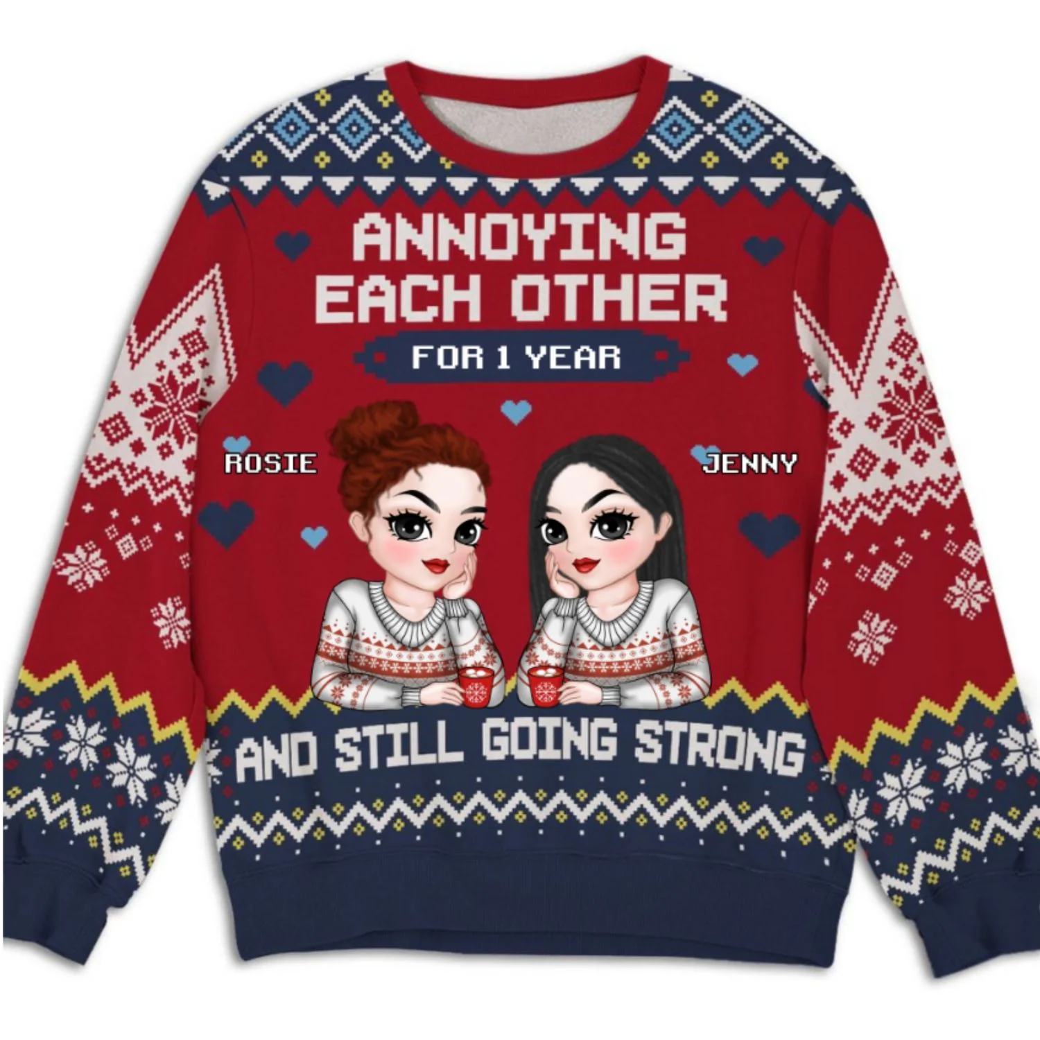 Besties Annoying Each Other - Personalized Custom All-Over-Print Sweatshirt - Image 7