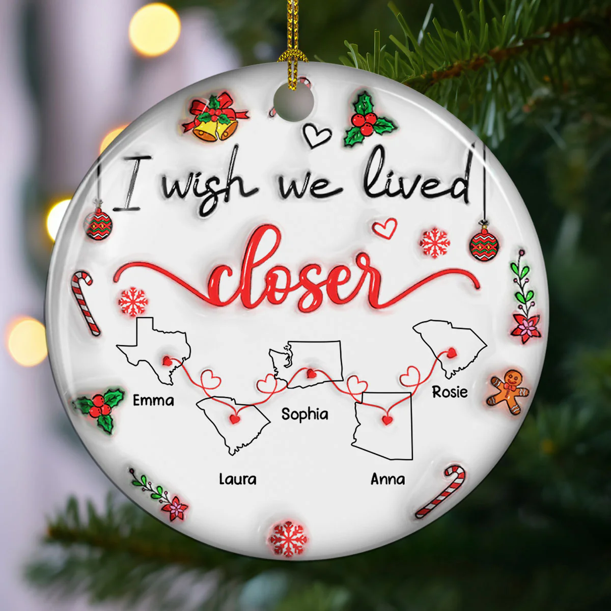 Besties Are Always Close At Heart More Friends Version - Personalized Custom 3D Inflated Effect Ceramic Ornament - Image 4