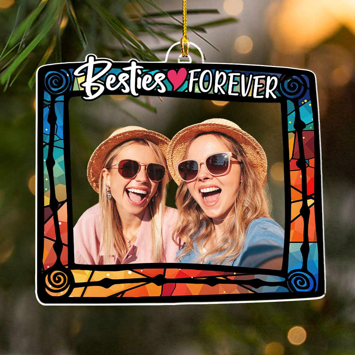 Besties Are Forever Photo - Personalized Custom Acrylic Ornament - Image 5