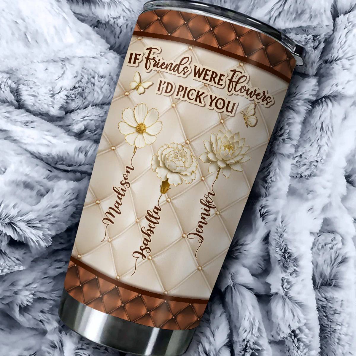 Besties Are Life Flowers - Personalized Custom Tumbler - Image 4