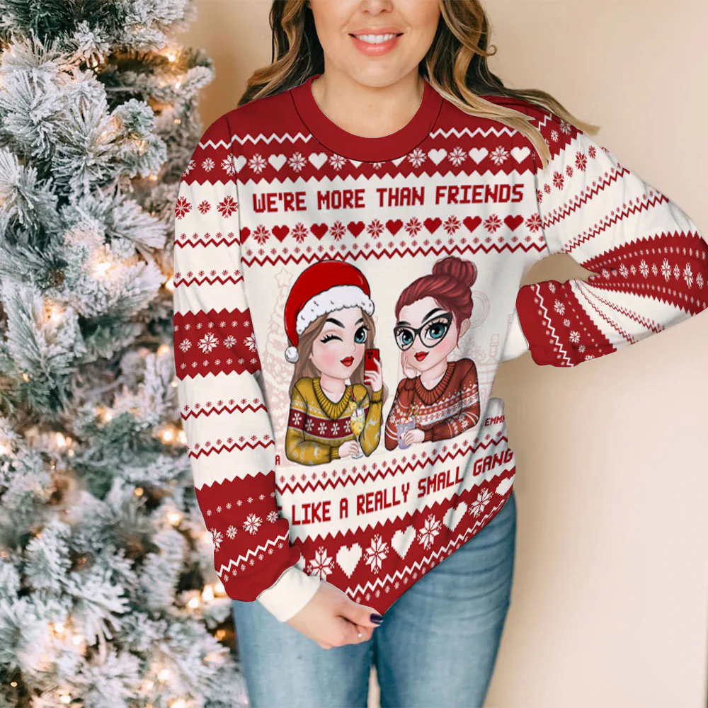 Besties Are Like A Small Gang - Personalized Custom All-over-print Sweatshirt - Image 3