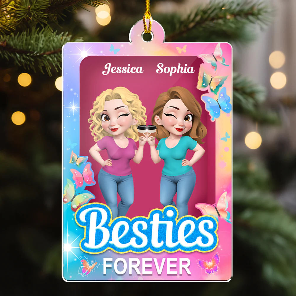 Bestie For Life - Personalized Custom Acrylic Ornament - Image 3