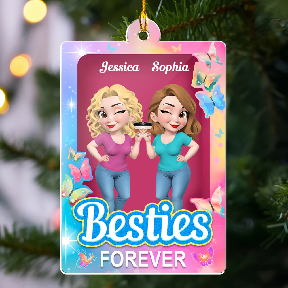 Bestie For Life - Personalized Custom Acrylic Ornament - Image 4