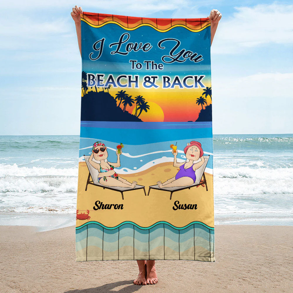 Besties For The Resties - Personalized Custom Beach Towel - Image 2