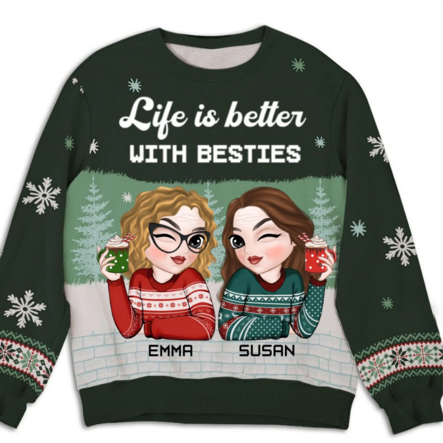 Besties Forever 2024 - Personalized Custom All-Over-Print Sweatshirt - Image 7
