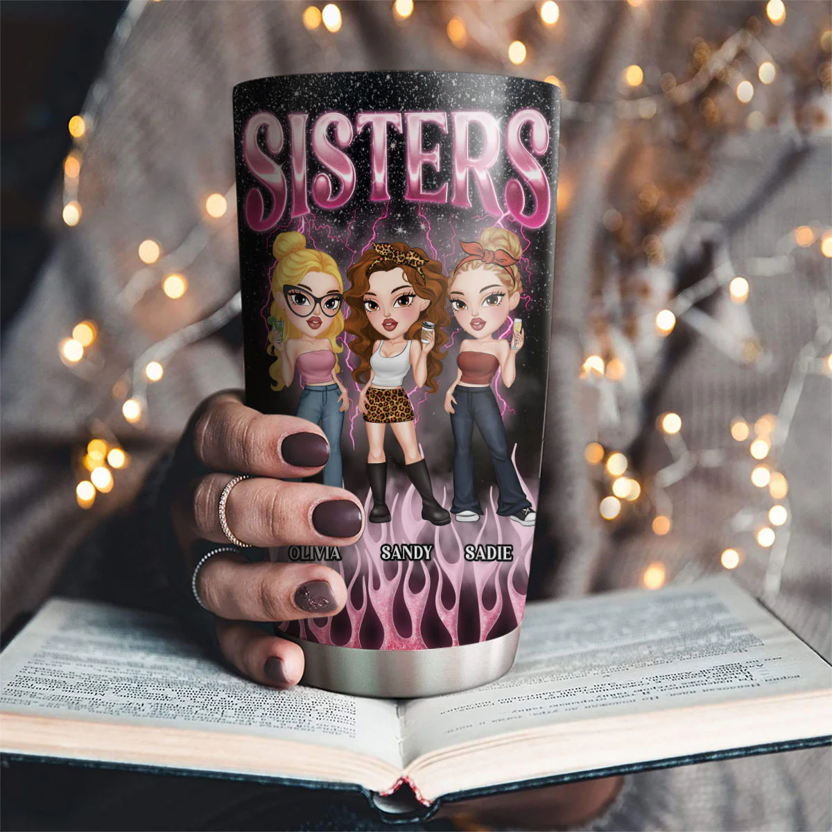 Besties Forever Cool Style - Personalized Custom Tumbler - Image 3