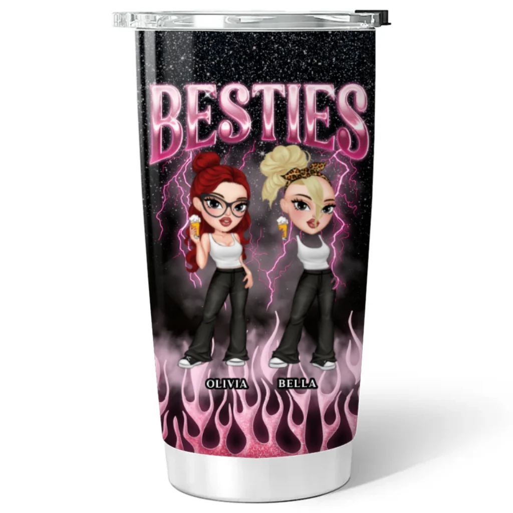 Besties Forever Cool Style - Personalized Custom Tumbler - Image 5