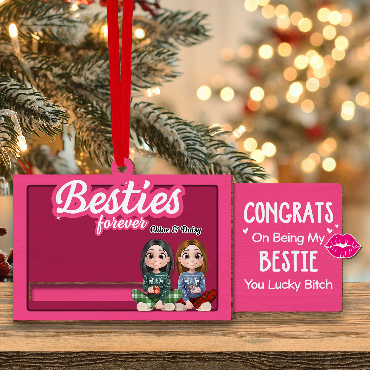 Besties Forever - Personalized Custom Slide Ornament