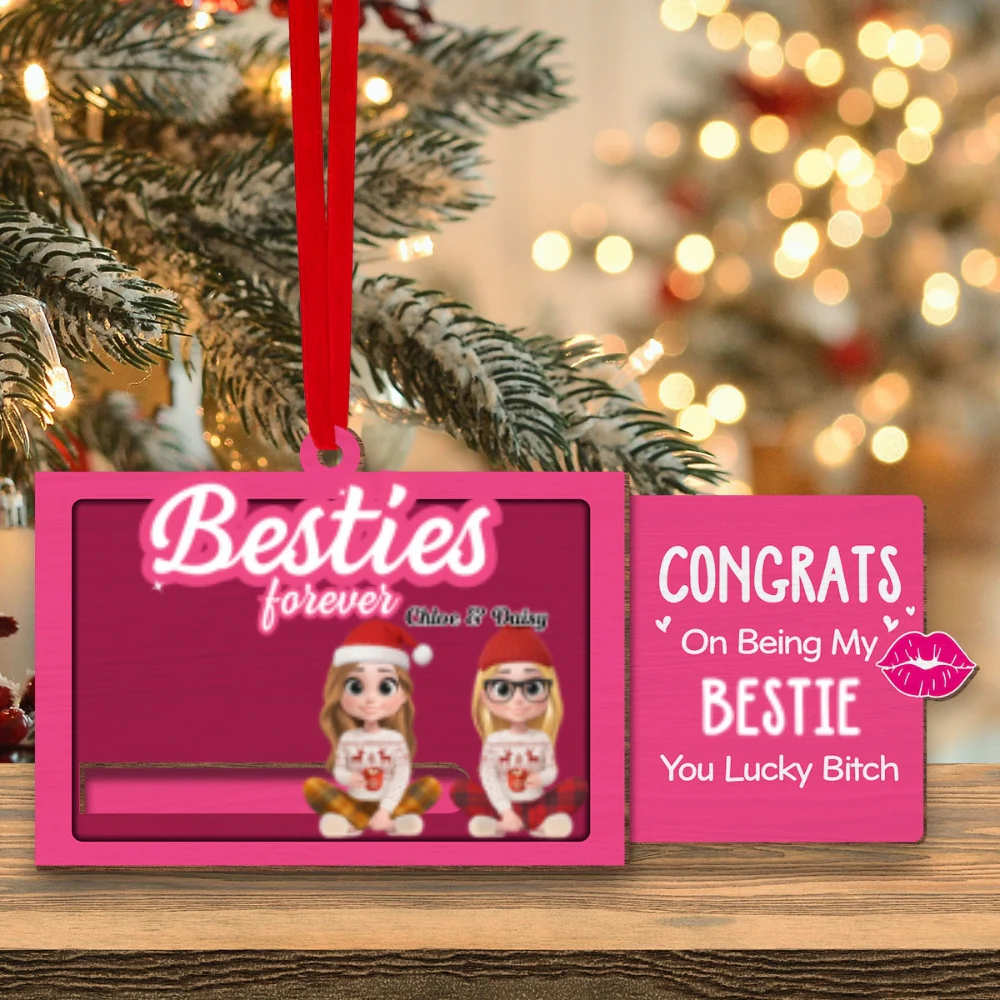 Besties Forever - Personalized Custom Slide Ornament - Image 6