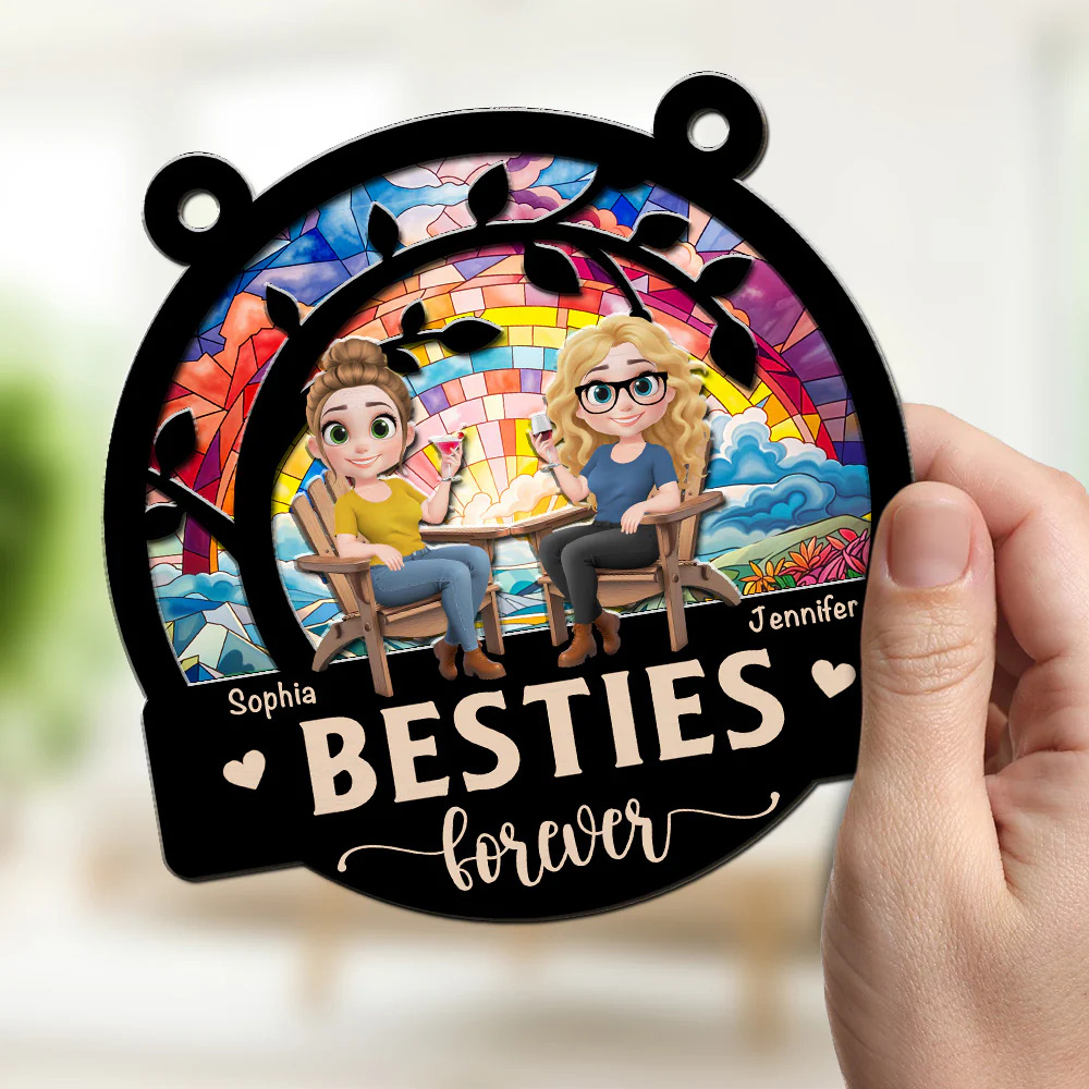 Besties Forever - Personalized Custom Suncatcher - Image 3