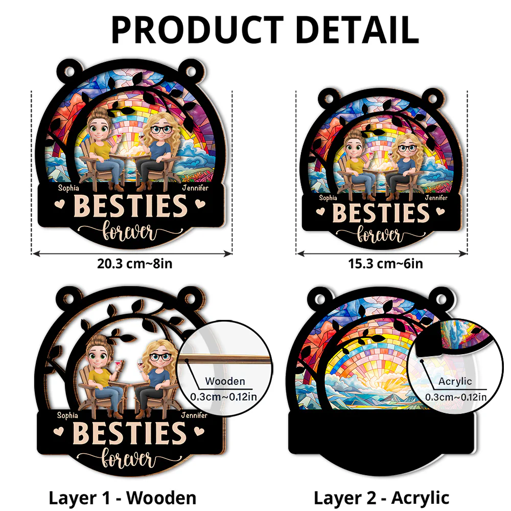 Besties Forever - Personalized Custom Suncatcher - Image 6