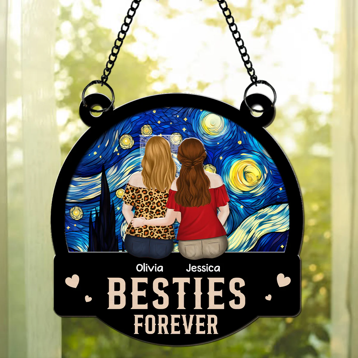 Besties Forever - Personalized Custom Suncatcher - Image 2