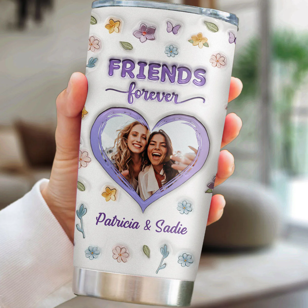 Besties Forever Version 2 - Personalized Custom 3D Inflated Effect Tumbler - Image 4