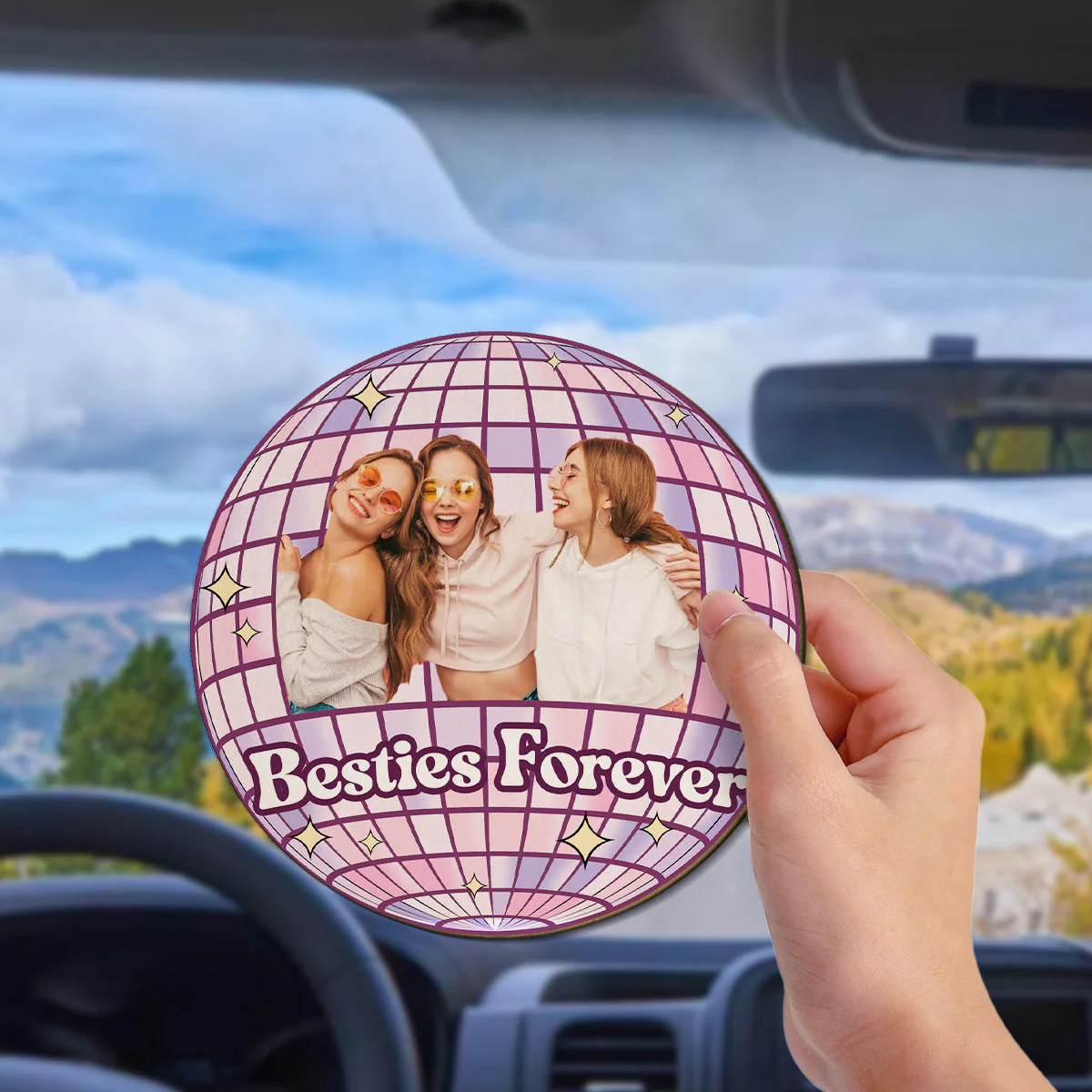 Besties Forever Version 2 - Personalized Custom Car Visor Clip - Image 4