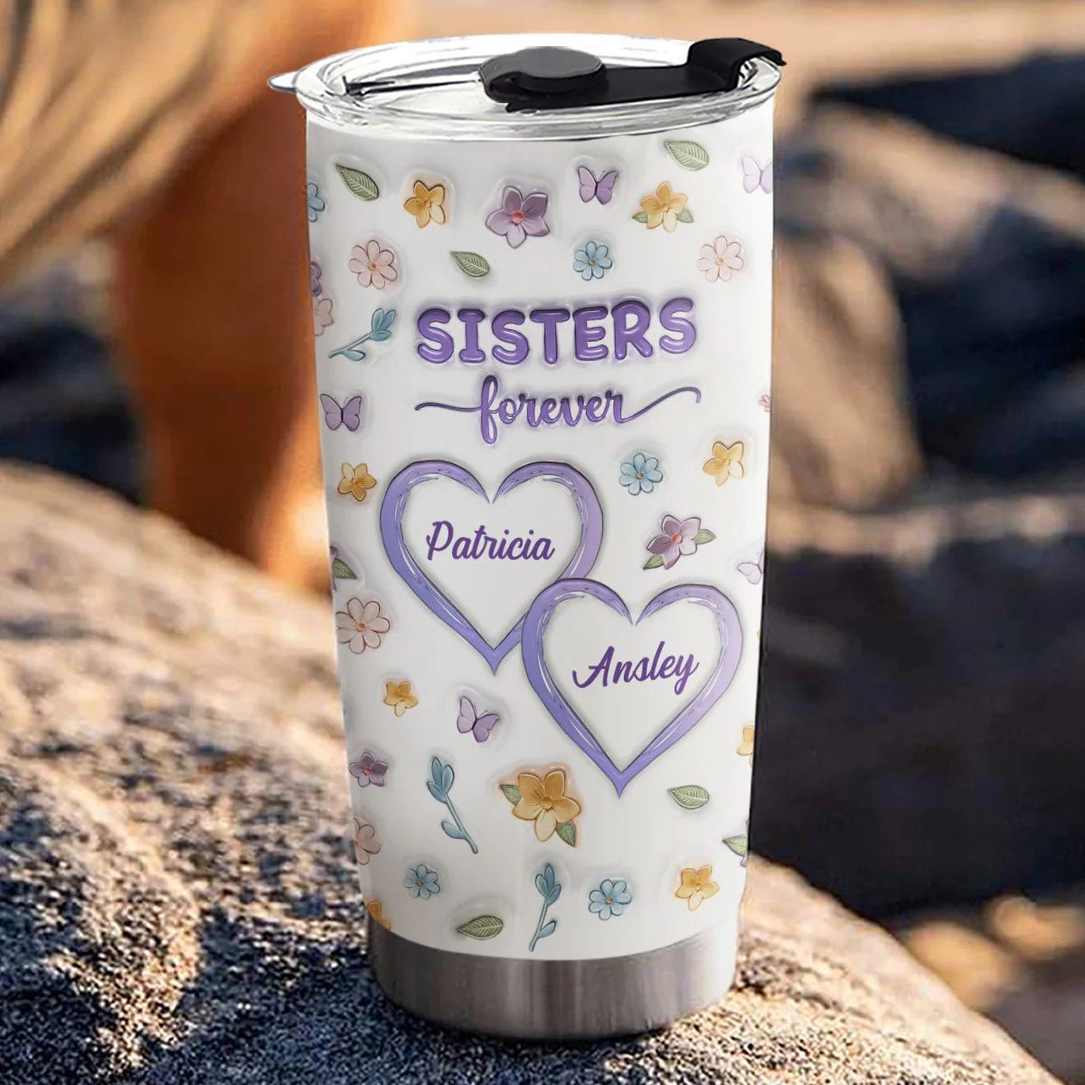 Besties Forever Version 4 - Personalized Custom 3D Inflated Effect Tumbler - Image 3