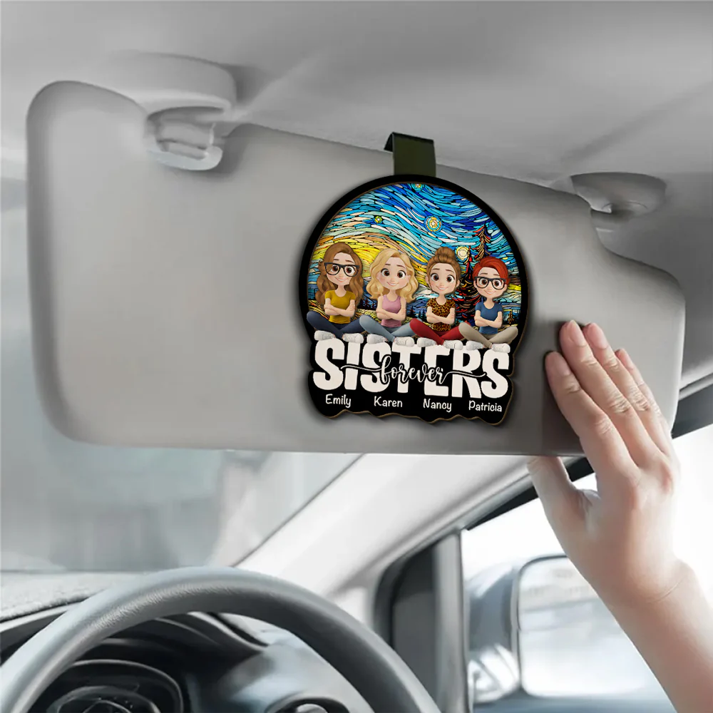 Besties Forever Version 4 - Personalized Custom Car Visor Clip - Image 3