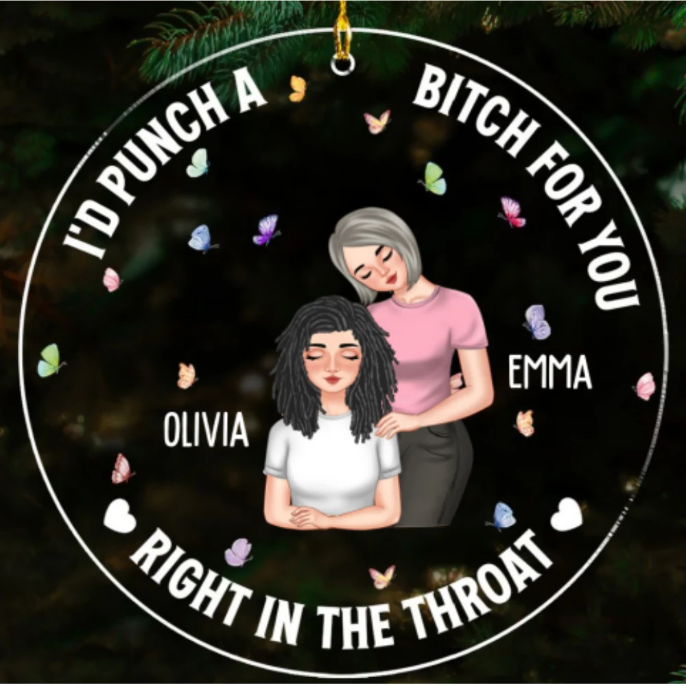 Besties Lean On Shoulder  - Personalized Custom Acrylic Ornament - Image 5
