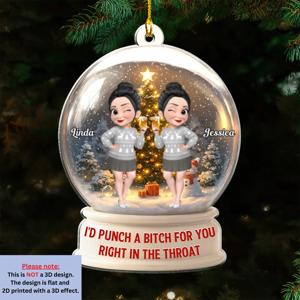 Besties Love Crystal Ball - Personalized Custom Acrylic Ornament - Image 7