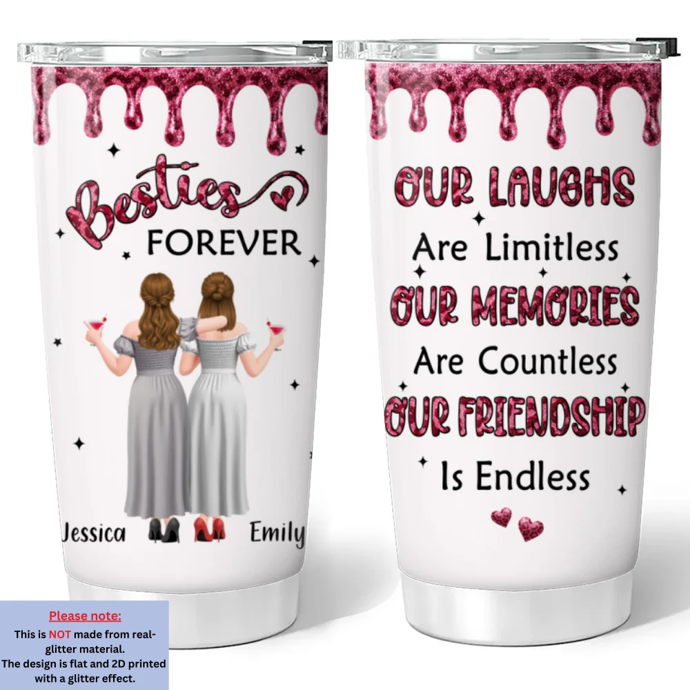 Besties Our friendship Is Endless - Personalized Custom Tumbler - Image 6