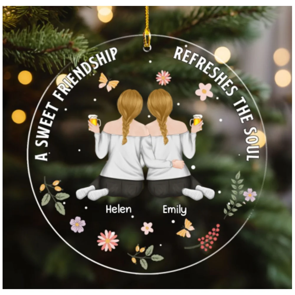 Besties Refresh The Soul - Personalized Custom Acrylic Ornament - Image 6