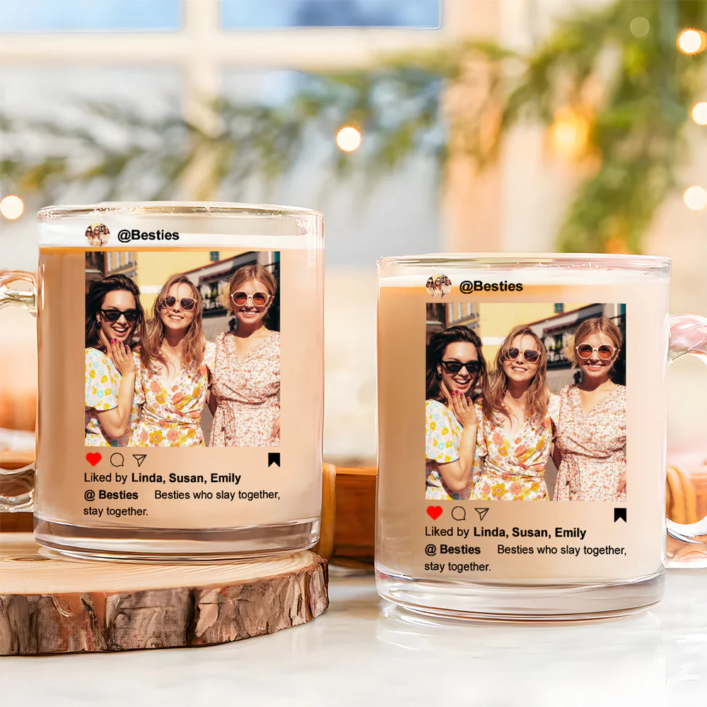 Besties Slay Together - Personalized Custom Glass Mug - Image 4