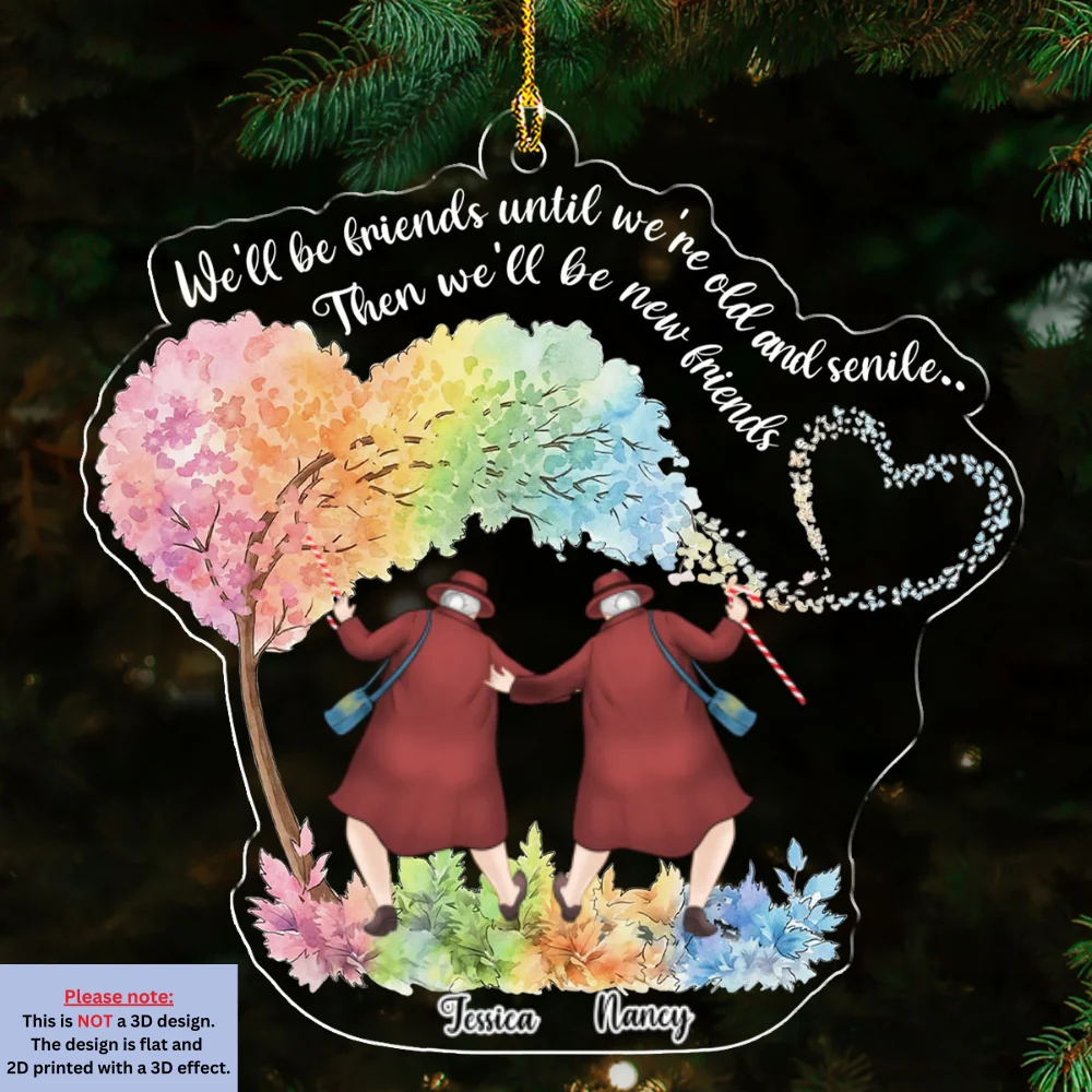 Besties Today Besties Tomorrow - Personalized Custom Acrylic Ornament - Image 6