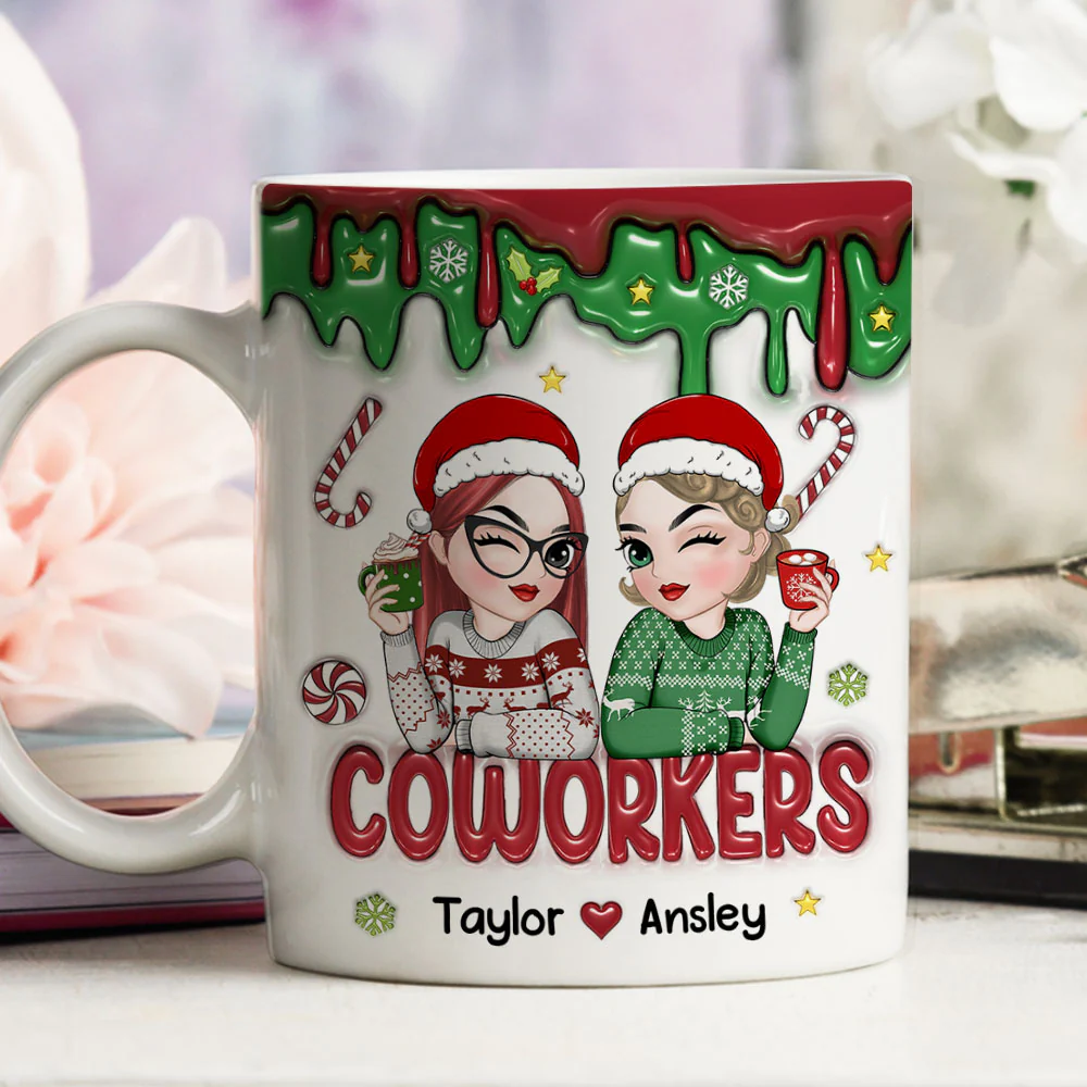 Besties Together Christmas 2024 - Personalized Custom 3D Inflated Coffee Mug - Image 3