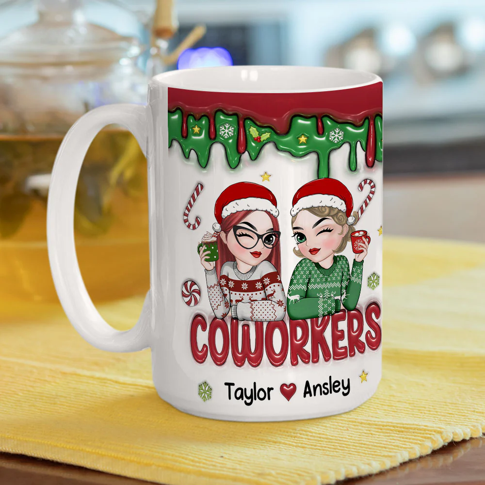 Besties Together Christmas 2024 - Personalized Custom 3D Inflated Coffee Mug - Image 5