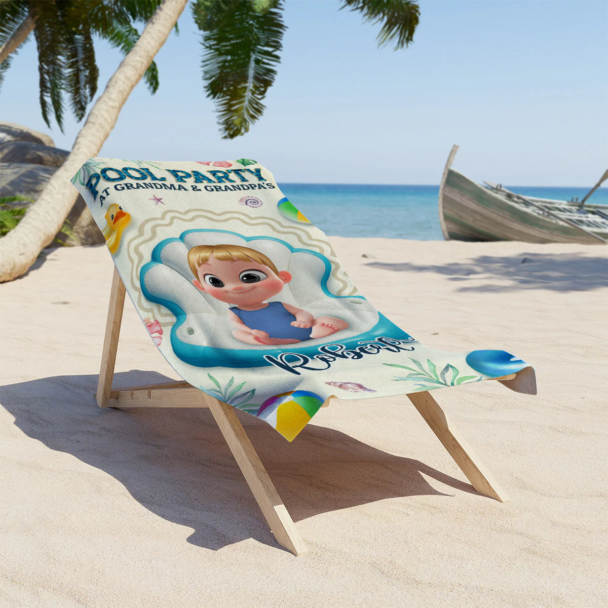 Better At Grandma Pool - Personalized Custom Beach Towel - Image 3