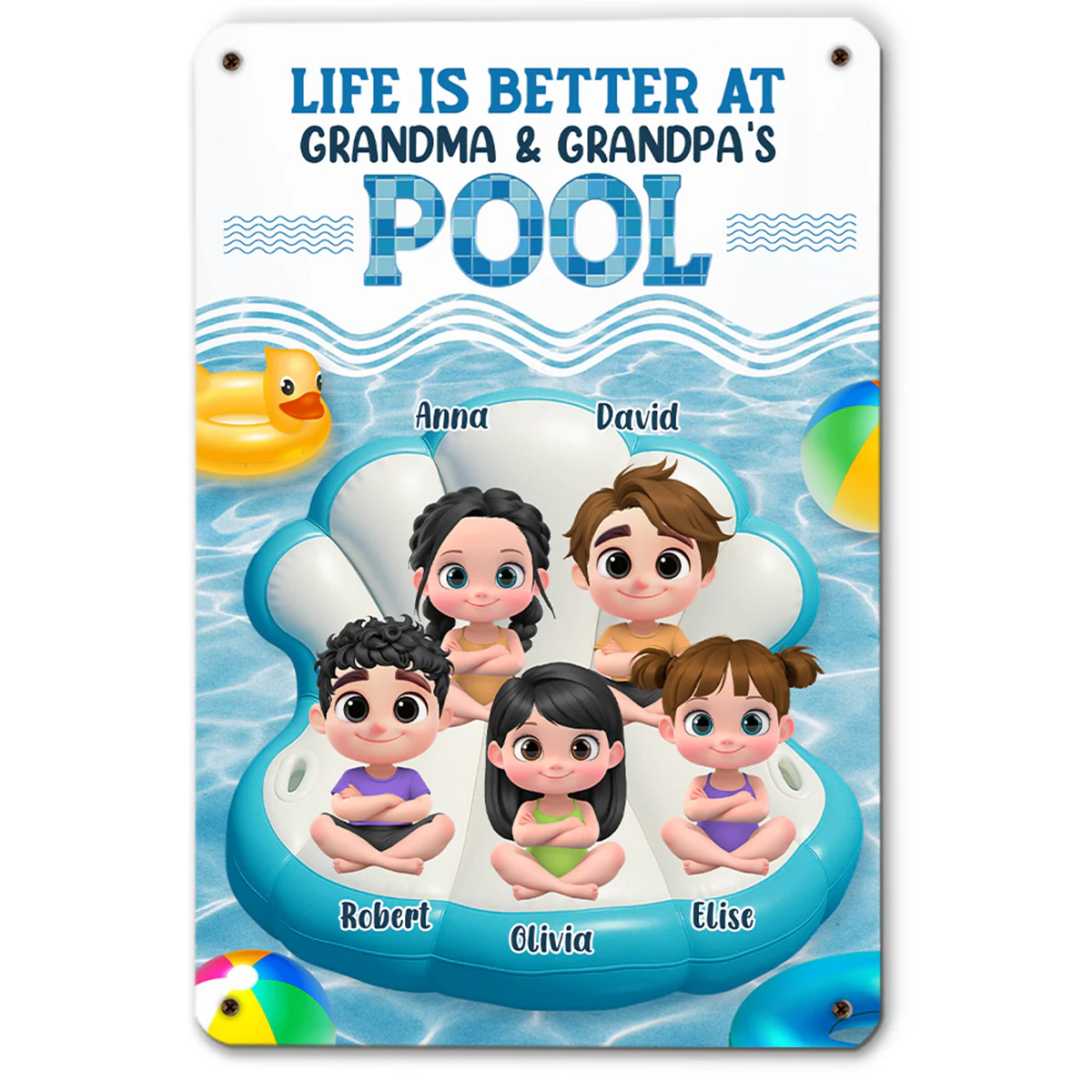 Better At Grandma Pool - Personalized Custom Metal Sign