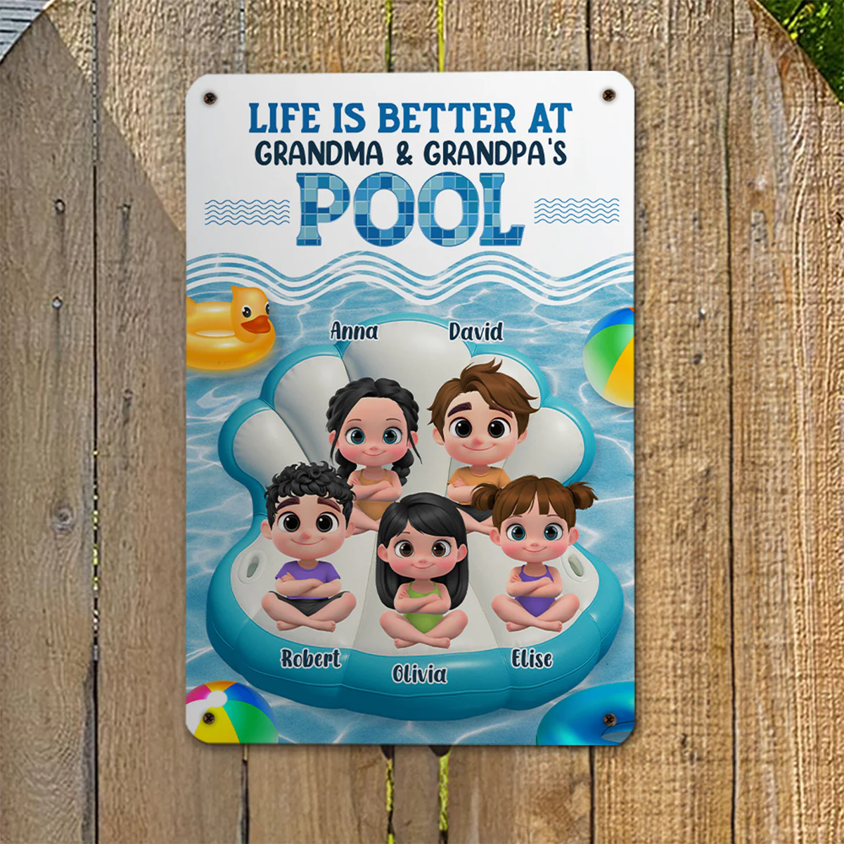 Better At Grandma Pool - Personalized Custom Metal Sign - Image 3
