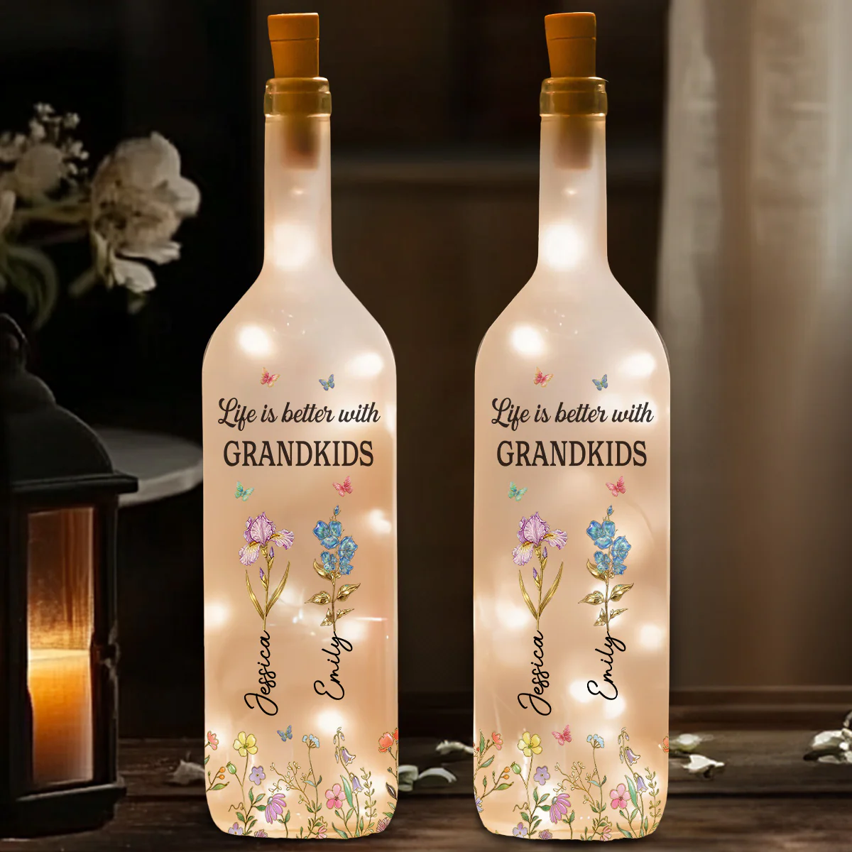 Better Life With Grandkinds - Personalized Custom Bottle Lamp - Image 5
