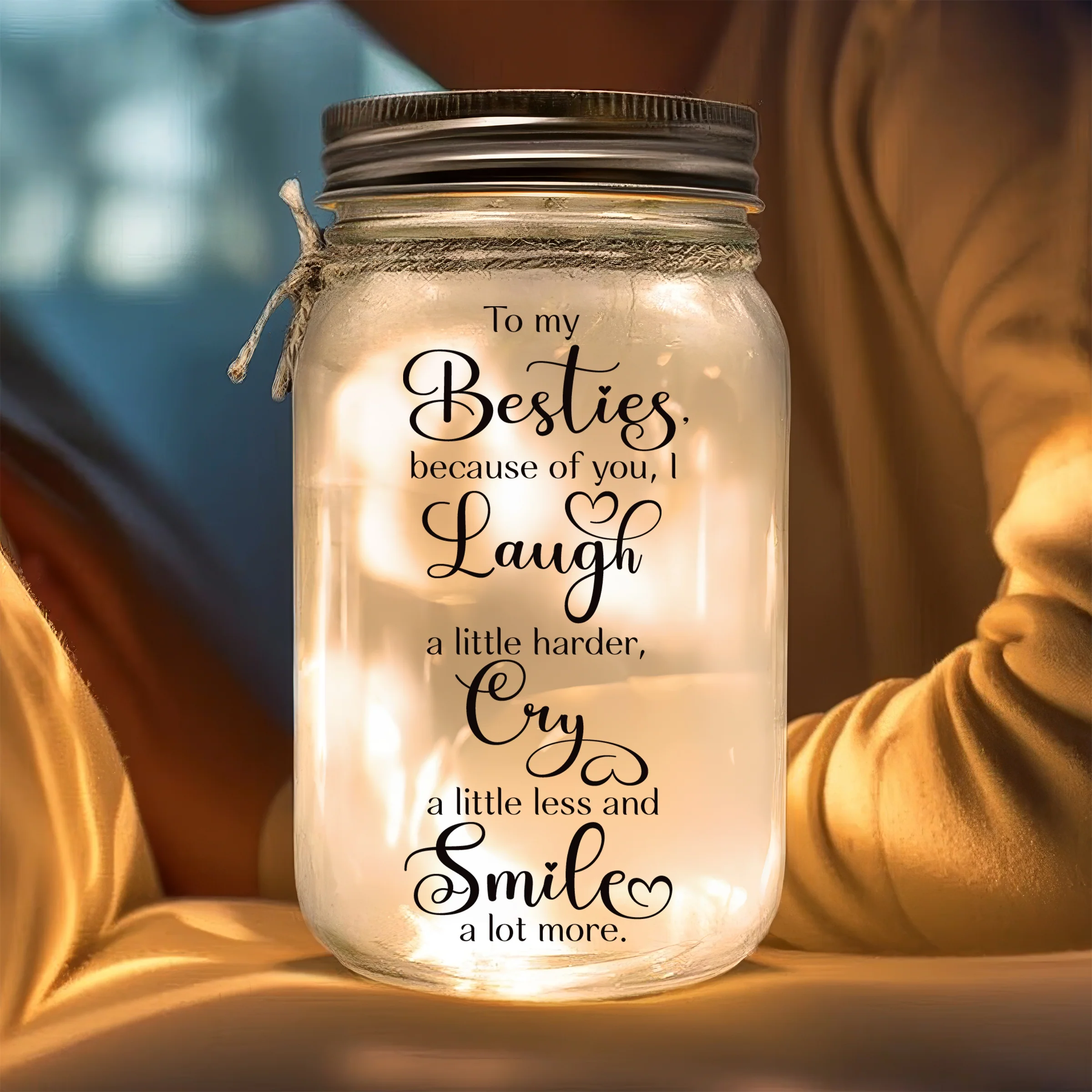 Better Together, Always And Forever - Personalized Custom Mason Jar Light - Image 2