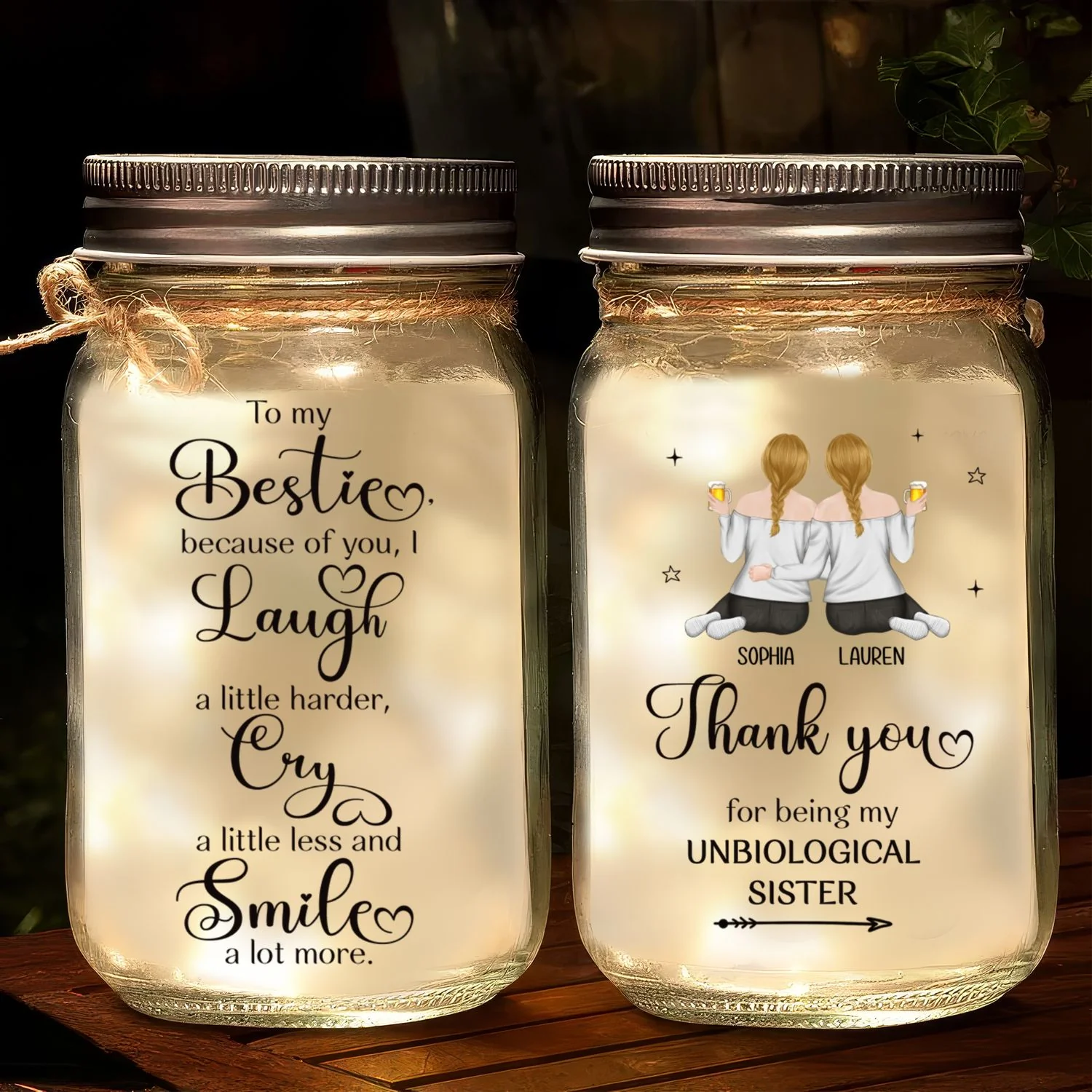 Better Together, Always And Forever - Personalized Custom Mason Jar Light - Image 6