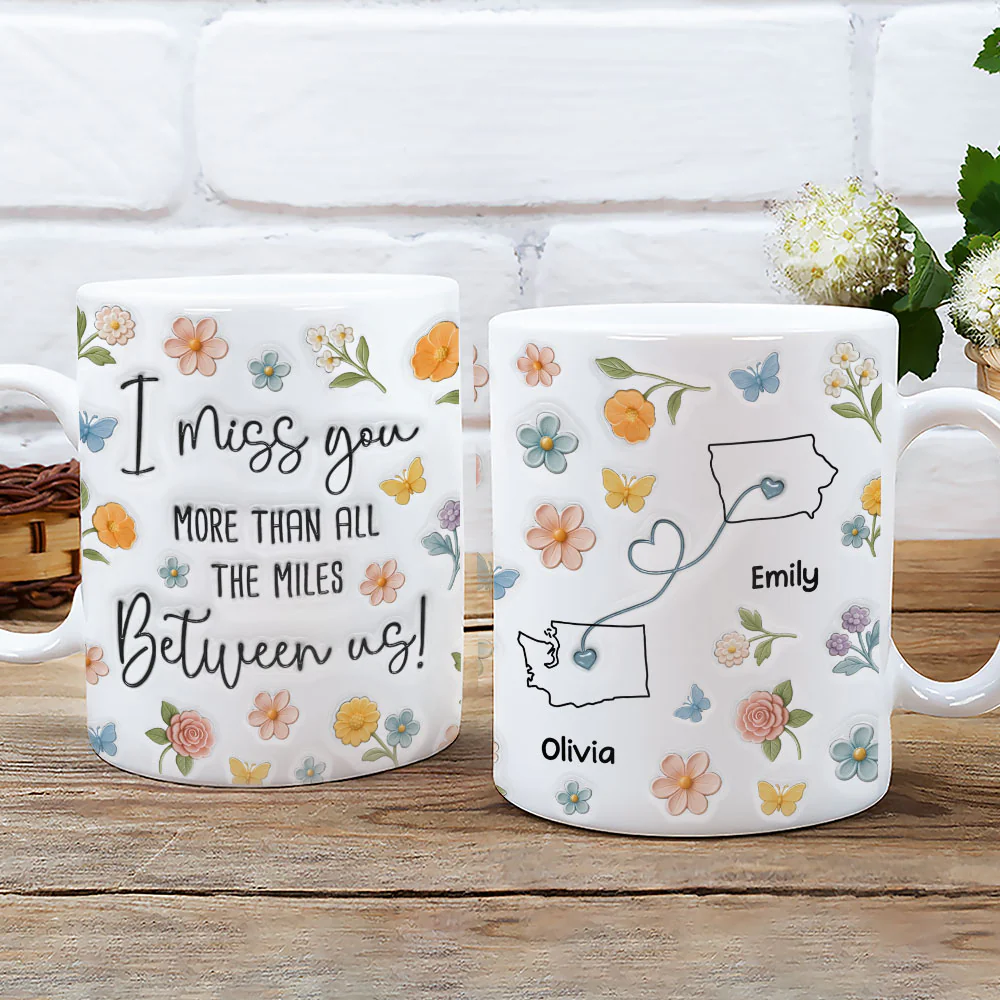 Beyond Miles I Miss You - Personalized Custom 3D Inflated Effect Mug - Image 3