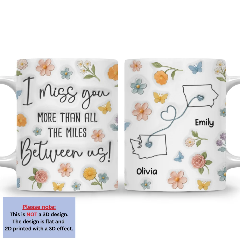 Beyond Miles I Miss You - Personalized Custom 3D Inflated Effect Mug - Image 4