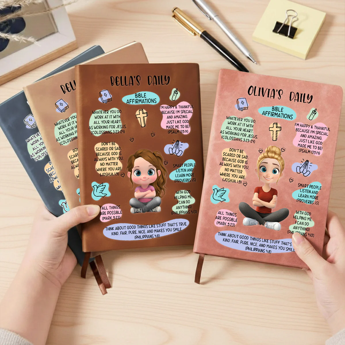 Bible Affirmations - Personalized Custom Leather Journal - Image 4