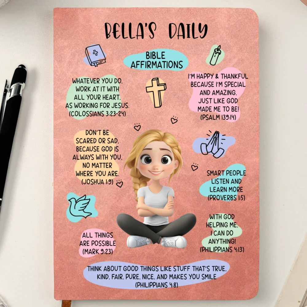 Bible Affirmations - Personalized Custom Leather Journal - Image 9
