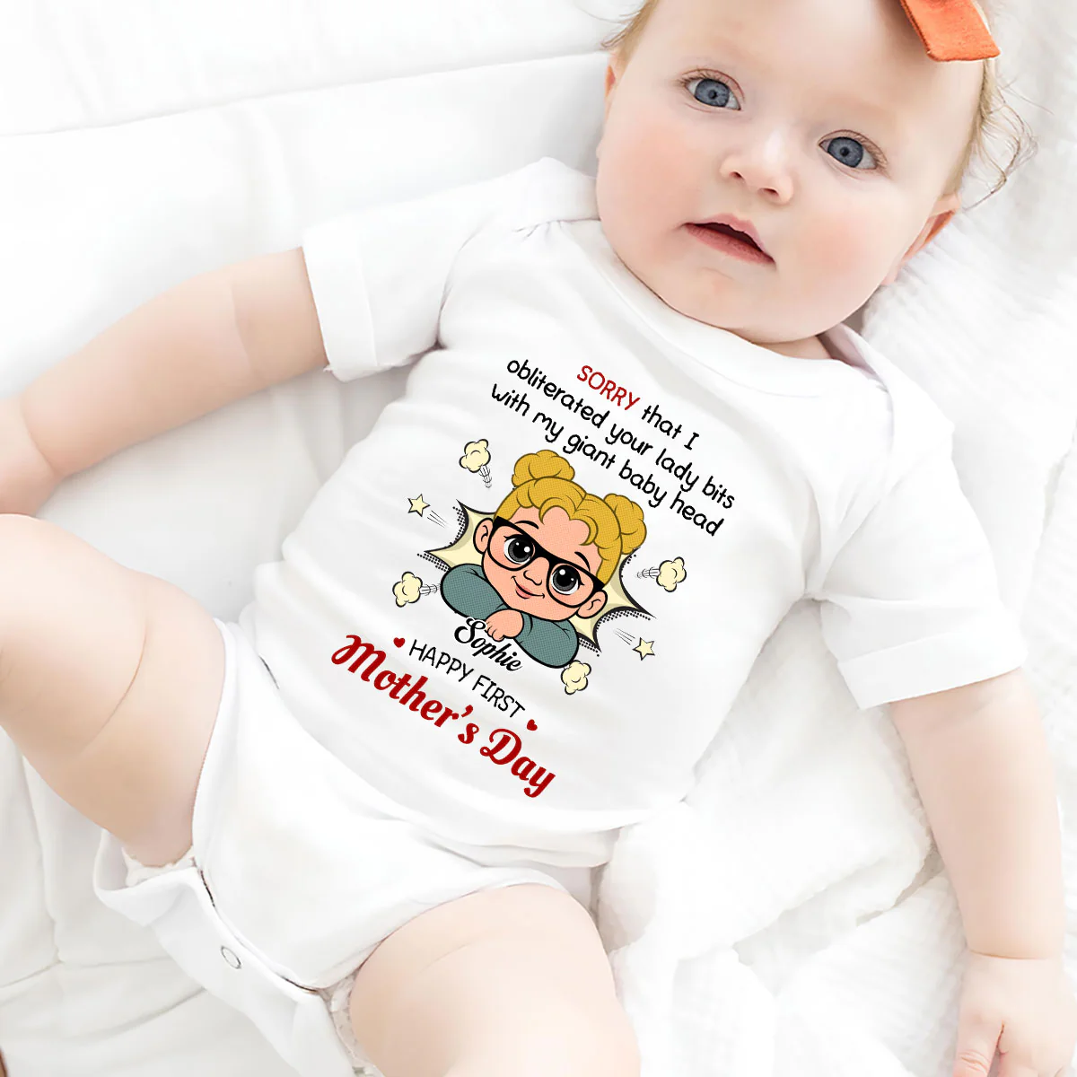 Big Head Big Love - Personalized Custom Baby Onesie - Image 2