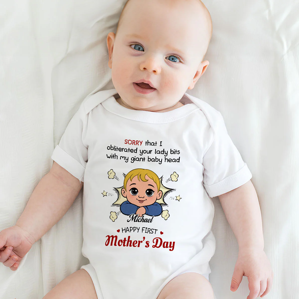 Big Head Big Love - Personalized Custom Baby Onesie - Image 4
