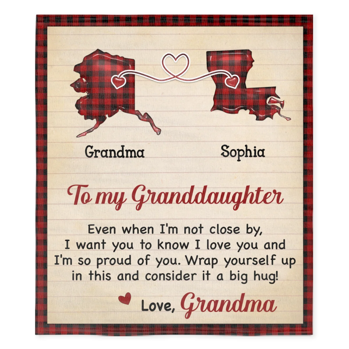 Big Hug Long Distance Gift - Personalized Custom Fleece Blanket - Image 6