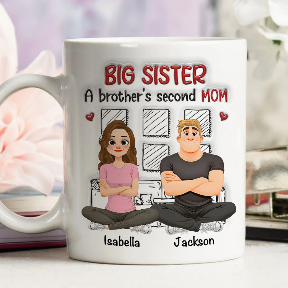 Big Sister - Personalized Custom 3D Inflated Effect Coffee Mug - Image 4