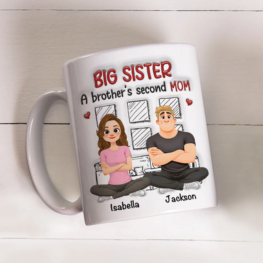 Big Sister - Personalized Custom 3D Inflated Effect Coffee Mug - Image 5
