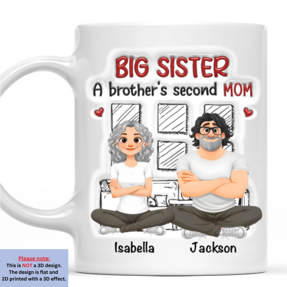 Big Sister - Personalized Custom 3D Inflated Effect Coffee Mug - Image 7