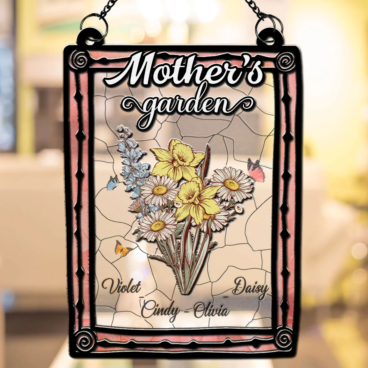 Birth Flower Grandma Garden - Personalized Custom Suncatcher - Image 2
