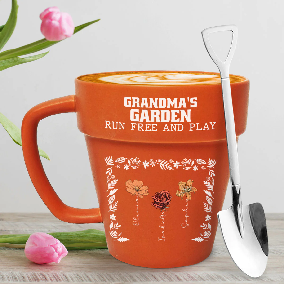 Birth Flower Grow An Old Friend - Personalized Custom Plant Pot Mug - Image 2