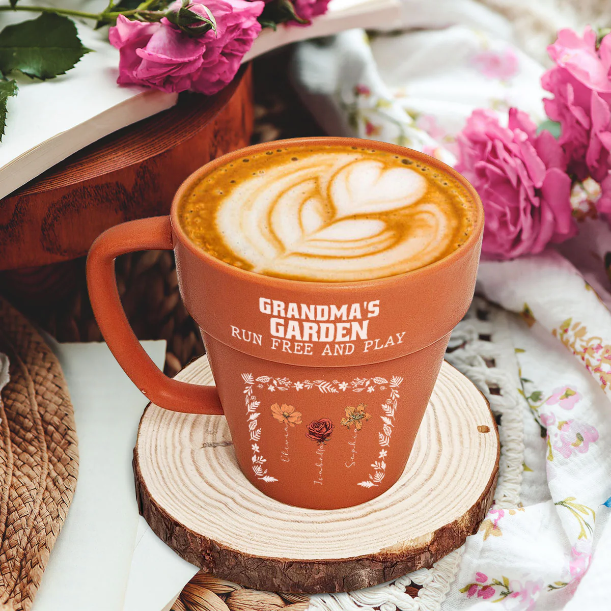 Birth Flower Grow An Old Friend - Personalized Custom Plant Pot Mug - Image 3